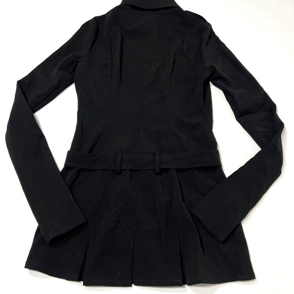 Patrizia Pepe Long Sleeve Button Up Coat Dress in Black - Picture 4 of 4